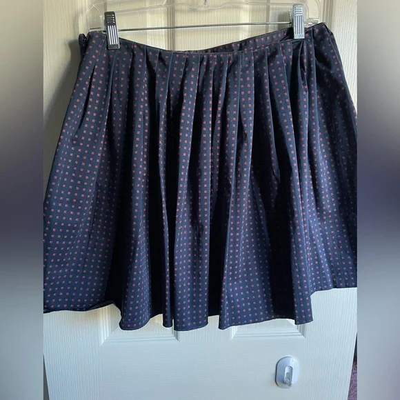 Tory Burch Runway Klarissa Pleated Mini Skirt Size 6 Navy - Picture 7 of 12